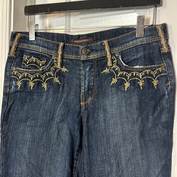 Women’s Vertigo Babel Embroidered Denim Boot Cut Jeans Size 28 - Picture 4 of 10